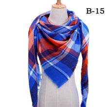 Load image into Gallery viewer, Winter Warm Soft Bandana Plaid Warm Headwear Triangle Scarves Scarf Cashmere Scarf Knit Wraps Shawls Hijabs Shawls Escharpe Elegant Cashmere Scarf Head Wrap Bandana Blanket Shawls Wraps For Female