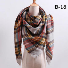 Load image into Gallery viewer, Winter Warm Soft Bandana Plaid Warm Headwear Triangle Scarves Scarf Cashmere Scarf Knit Wraps Shawls Hijabs Shawls Escharpe Elegant Cashmere Scarf Head Wrap Bandana Blanket Shawls Wraps For Female