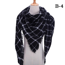 Load image into Gallery viewer, Winter Warm Soft Bandana Plaid Warm Headwear Triangle Scarves Scarf Cashmere Scarf Knit Wraps Shawls Hijabs Shawls Escharpe Elegant Cashmere Scarf Head Wrap Bandana Blanket Shawls Wraps For Female