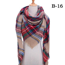 Load image into Gallery viewer, Winter Warm Soft Bandana Plaid Warm Headwear Triangle Scarves Scarf Cashmere Scarf Knit Wraps Shawls Hijabs Shawls Escharpe Elegant Cashmere Scarf Head Wrap Bandana Blanket Shawls Wraps For Female