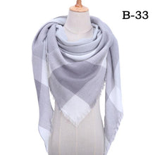 Load image into Gallery viewer, Winter Warm Soft Bandana Plaid Warm Headwear Triangle Scarves Scarf Cashmere Scarf Knit Wraps Shawls Hijabs Shawls Escharpe Elegant Cashmere Scarf Head Wrap Bandana Blanket Shawls Wraps For Female