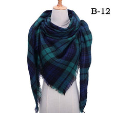 Load image into Gallery viewer, Winter Warm Soft Bandana Plaid Warm Headwear Triangle Scarves Scarf Cashmere Scarf Knit Wraps Shawls Hijabs Shawls Escharpe Elegant Cashmere Scarf Head Wrap Bandana Blanket Shawls Wraps For Female
