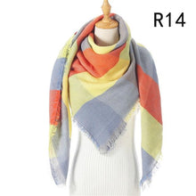 Load image into Gallery viewer, Winter Warm Soft Bandana Plaid Warm Headwear Triangle Scarves Scarf Cashmere Scarf Knit Wraps Shawls Hijabs Shawls Escharpe Elegant Cashmere Scarf Head Wrap Bandana Blanket Shawls Wraps For Female