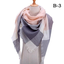 Load image into Gallery viewer, Winter Warm Soft Bandana Plaid Warm Headwear Triangle Scarves Scarf Cashmere Scarf Knit Wraps Shawls Hijabs Shawls Escharpe Elegant Cashmere Scarf Head Wrap Bandana Blanket Shawls Wraps For Female