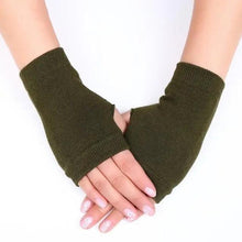Load image into Gallery viewer, Winter Warm Thickening Wool Gloves Knitted Flip Fingerless Exposed Finger Thick Gloves Mittens Soft Cold Weather Women Gloves