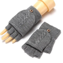Load image into Gallery viewer, Winter Warm Thickening Wool Gloves Knitted Flip Fingerless Exposed Finger Thick Gloves Mittens Soft Cold Weather Women Gloves