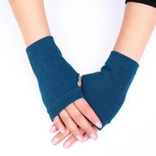 Load image into Gallery viewer, Winter Warm Thickening Wool Gloves Knitted Flip Fingerless Exposed Finger Thick Gloves Mittens Soft Cold Weather Women Gloves