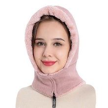 Load image into Gallery viewer, Winter Women 3 in 1 Knitted Ski Hat With Scarf Neck Warmer Fleece Lined Hood Face Mask Adult Balaclava For Outdoor Sports Balaclava Wind-Resistant Winter Face Mask Fleece Ski Mask for Men and Women Warm Face Cover Hat Cap Scarf