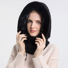 Load image into Gallery viewer, Winter Women 3 in 1 Knitted Ski Hat With Scarf Neck Warmer Fleece Lined Hood Face Mask Adult Balaclava For Outdoor Sports Balaclava Wind-Resistant Winter Face Mask Fleece Ski Mask for Men and Women Warm Face Cover Hat Cap Scarf