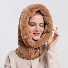 Load image into Gallery viewer, Winter Women 3 in 1 Knitted Ski Hat With Scarf Neck Warmer Fleece Lined Hood Face Mask Adult Balaclava For Outdoor Sports Balaclava Wind-Resistant Winter Face Mask Fleece Ski Mask for Men and Women Warm Face Cover Hat Cap Scarf
