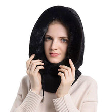 Load image into Gallery viewer, Winter Women 3 in 1 Knitted Ski Hat With Scarf Neck Warmer Fleece Lined Hood Face Mask Adult Balaclava For Outdoor Sports Balaclava Wind-Resistant Winter Face Mask Fleece Ski Mask for Men and Women Warm Face Cover Hat Cap Scarf