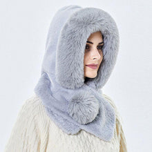 Load image into Gallery viewer, Winter Women 3 in 1 Knitted Ski Hat With Scarf Neck Warmer Fleece Lined Hood Face Mask Adult Balaclava For Outdoor Sports Balaclava Wind-Resistant Winter Face Mask Fleece Ski Mask for Men and Women Warm Face Cover Hat Cap Scarf