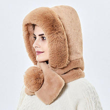 Load image into Gallery viewer, Winter Women 3 in 1 Knitted Ski Hat With Scarf Neck Warmer Fleece Lined Hood Face Mask Adult Balaclava For Outdoor Sports Balaclava Wind-Resistant Winter Face Mask Fleece Ski Mask for Men and Women Warm Face Cover Hat Cap Scarf