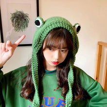 Load image into Gallery viewer, Winter Women Frog Crochet Knitted Hat Hip Hop Skellies Beanies Streetwear Costume Accessory Gift Warm Party Bonnets Cap Kids Knitted Beanie Hat Cute Frog Cartoon Winter Warmer Cap with Big Eyes for Baby Boys Girls