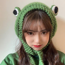 Load image into Gallery viewer, Winter Women Frog Crochet Knitted Hat Hip Hop Skellies Beanies Streetwear Costume Accessory Gift Warm Party Bonnets Cap Kids Knitted Beanie Hat Cute Frog Cartoon Winter Warmer Cap with Big Eyes for Baby Boys Girls