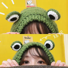 Load image into Gallery viewer, Winter Women Frog Crochet Knitted Hat Hip Hop Skellies Beanies Streetwear Costume Accessory Gift Warm Party Bonnets Cap Kids Knitted Beanie Hat Cute Frog Cartoon Winter Warmer Cap with Big Eyes for Baby Boys Girls