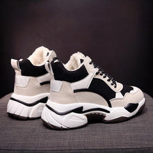 Load image into Gallery viewer, Winter Women's Sneakers Fashion Breathable Casual Running Winter Warm Anti-Slip Soft Sole Warm Fur Lined Winter Womens High Heels Sneakers