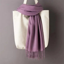 Load image into Gallery viewer, Winter Women Scarf Female Scarves For Women Solid Shawl Wraps For Winter Casual Wear Travel Friendly Wool Tassel Scarf Fashion Solid Color Toddler Soft Warm Scarves