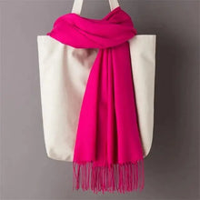 Load image into Gallery viewer, Winter Women Scarf Female Scarves For Women Solid Shawl Wraps For Winter Casual Wear Travel Friendly Wool Tassel Scarf Fashion Solid Color Toddler Soft Warm Scarves