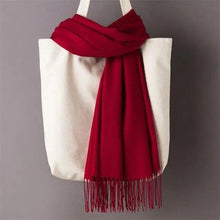 Load image into Gallery viewer, Winter Women Scarf Female Scarves For Women Solid Shawl Wraps For Winter Casual Wear Travel Friendly Wool Tassel Scarf Fashion Solid Color Toddler Soft Warm Scarves