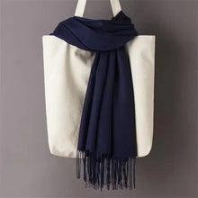 Load image into Gallery viewer, Winter Women Scarf Female Scarves For Women Solid Shawl Wraps For Winter Casual Wear Travel Friendly Wool Tassel Scarf Fashion Solid Color Toddler Soft Warm Scarves