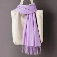 Load image into Gallery viewer, Winter Women Scarf Female Scarves For Women Solid Shawl Wraps For Winter Casual Wear Travel Friendly Wool Tassel Scarf Fashion Solid Color Toddler Soft Warm Scarves
