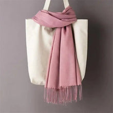 Load image into Gallery viewer, Winter Women Scarf Female Scarves For Women Solid Shawl Wraps For Winter Casual Wear Travel Friendly Wool Tassel Scarf Fashion Solid Color Toddler Soft Warm Scarves