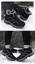 Load image into Gallery viewer, Winter Womens Mens Boots Plush Leather Waterproof Climbing Hunting Shoes Unisex Lace-up Outdoor Warm Hiking Boot Warm Ankle Cushionable Non-Slip Fashion Booties For Outdoor Walking