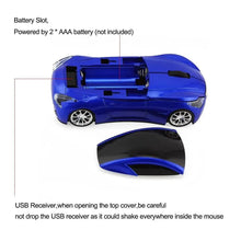 Load image into Gallery viewer, Wireless Black Sports Car USB Mouse Design Computer 1600 DPI Mouse Mini Ergonomic Gaming Mouse For Laptop And Computer 2.4Ghz