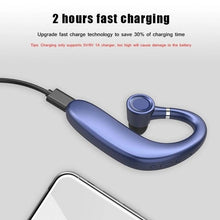 Load image into Gallery viewer, Wireless Blue Earhook Bluetooth Headphones Business Office Bluetooth 5.0 Over Ear Earphone Stereo Single Earbud With Mic HiFi Headphone Single Ear Headset Super Long Standby Noise Reduction Earpiece Compatible With Smartphones