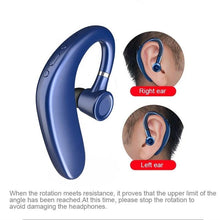 Load image into Gallery viewer, Wireless Blue Earhook Bluetooth Headphones Business Office Bluetooth 5.0 Over Ear Earphone Stereo Single Earbud With Mic HiFi Headphone Single Ear Headset Super Long Standby Noise Reduction Earpiece Compatible With Smartphones