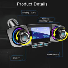 Load image into Gallery viewer, Wireless Bluetooth Handsfree Calling Car Charger FM Transmitter