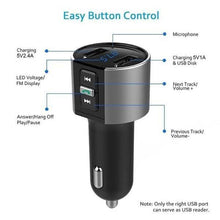 Load image into Gallery viewer, Wireless Car Mp3 FM Transmitter USB Charger