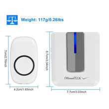 Load image into Gallery viewer, Wireless Doorbell Rings 1000FT with 1 Plug Receiver Chimes