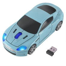 Load image into Gallery viewer, Wireless Mouse Blue Car Shaped Design 1600DPI Mouse USB Optical Ergonomic 3D Sports Car Mice For Laptop