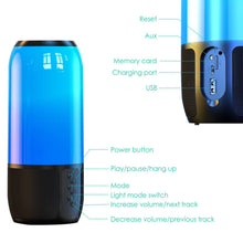 Load image into Gallery viewer, Wireless Portable Speaker with Color Changing Light
