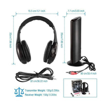 Load image into Gallery viewer, Wireless RF Headphones HiFi Over-Ear