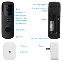 Load image into Gallery viewer, Wireless Smart WIFI Video Doorbell Two Way Audio
