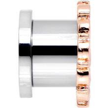 Load image into Gallery viewer, 00G Clear Gem Flowering Frame Screw Fit Tunnel Plug Set