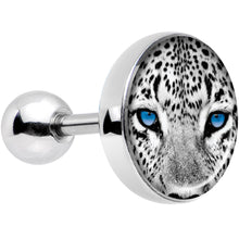 Load image into Gallery viewer, 16G 1/4 Black White Leopard Eyes Tragus Cartilage Earring