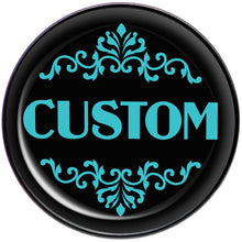Load image into Gallery viewer, Custom Teal Personalized Name Black Barbell Tongue Ring