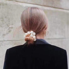 Load image into Gallery viewer, Woman Big Pearl Hair Ties Fashion Korean Style Hairband Scrunchies Girls Ponytail Holders Rubber Band Hair Accessories Ponytail Holder Accessories for Women And Girls