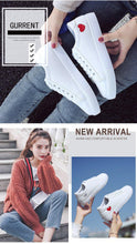 Load image into Gallery viewer, Woman Fashion New PU Leather Shoes Breathable Cute Heart Flats Casual White Sneakers Platform Tenis Comfortable Shoes Leather Womens Sneakers