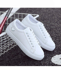 Load image into Gallery viewer, Woman Fashion New PU Leather Shoes Breathable Cute Heart Flats Casual White Sneakers Platform Tenis Comfortable Shoes Leather Womens Sneakers