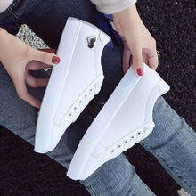 Load image into Gallery viewer, Woman Fashion New PU Leather Shoes Breathable Cute Heart Flats Casual White Sneakers Platform Tenis Comfortable Shoes Leather Womens Sneakers