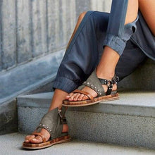 Load image into Gallery viewer, Woman Sandals Flat Casual Summer Sandals Women's Fashion Flip Flops Elegant Sandals Artificial Leather Platform Shoes Fashion Slides Ladies Lightweight Athletic Yoga Mat Sandals Slip On Thick Cushion Slippers Sandals