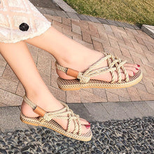 Load image into Gallery viewer, Woman Shoes Braided Rope With Traditional Casual Style And Simple Creativity Fashion Sandals Comfortable Summer Sandal With Arch Support Waterproof Comfy Sandals For Travel Beach