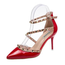 Load image into Gallery viewer, Woman Summer High Heels Valentine Pointed Toe Shoes For Women Luxury Heels For Women Sandals Strappy Heels Closed Toe Pointy Heels With Adjustable Strap
