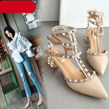 Load image into Gallery viewer, Woman Summer High Heels Valentine Pointed Toe Shoes For Women Luxury Heels For Women Sandals Strappy Heels Closed Toe Pointy Heels With Adjustable Strap