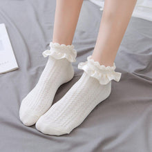 Load image into Gallery viewer, Woman Summer Ruffle Socks Short Socks Nylon Lace Socks Anime Cartoon Sweet Girls Hosiery Cosplay Costumes Accessories